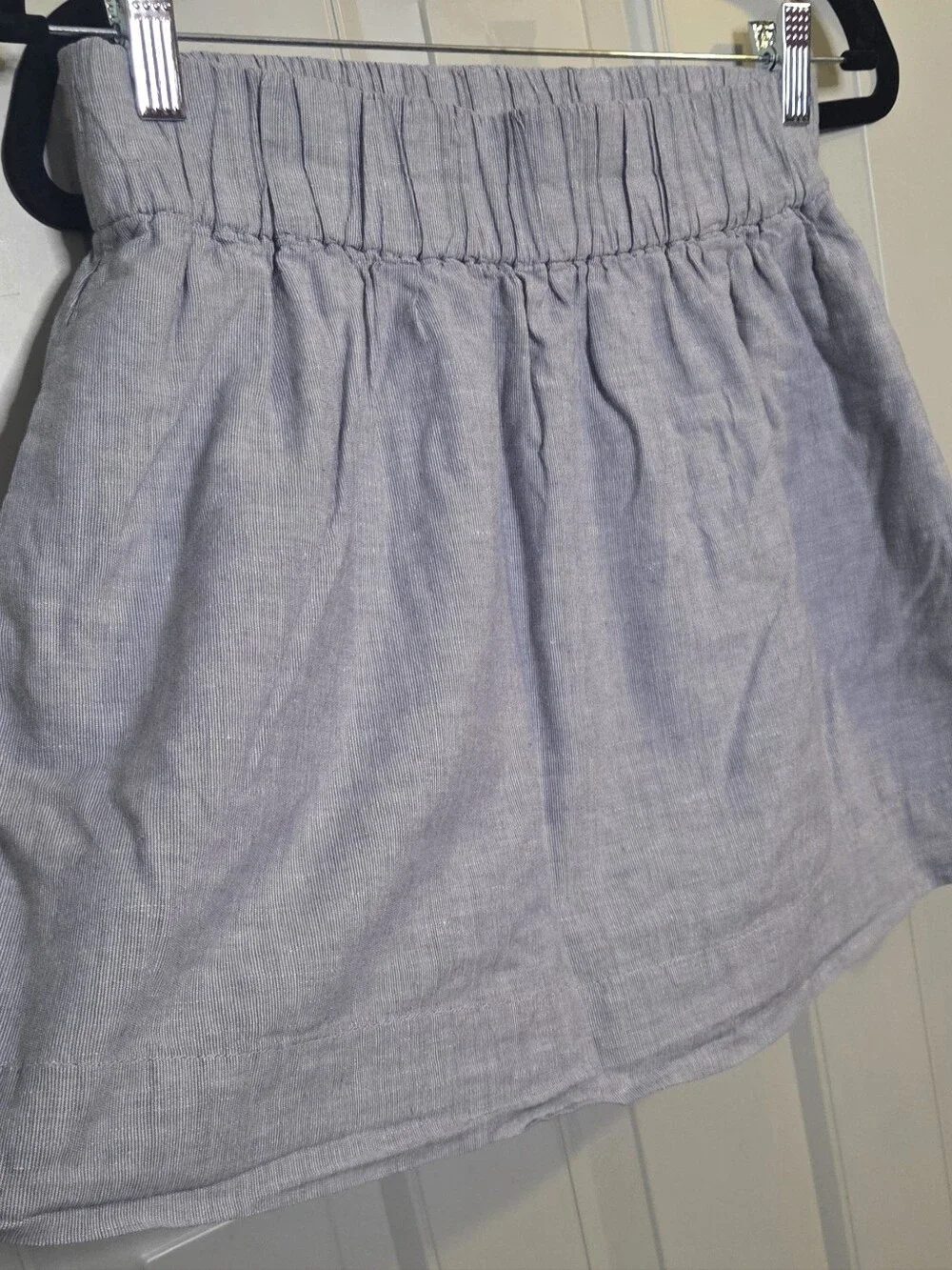 J. Crew Light Gray Textured Elastic-Waist Skirt